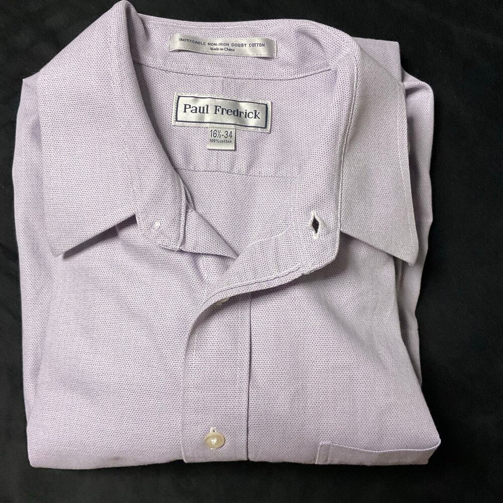 Paul Fredrick impeccable‎ dobby, cotton dress shirt 16 1/2 34